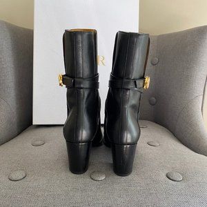 Dior - Authenticated Dior Empreinte Boots - Leather Black Plain for Women, Good Condition